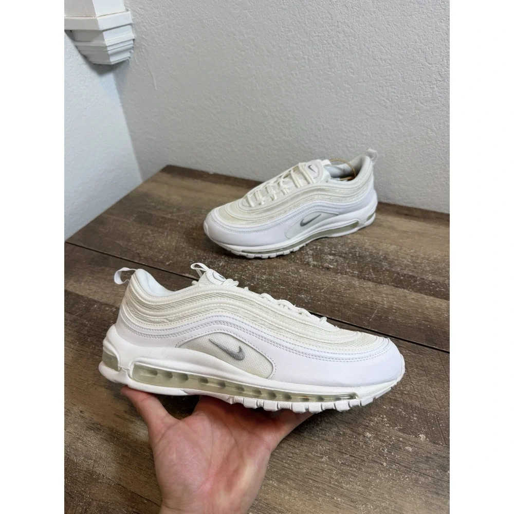 Nike Air Max 97 Mens Size 10.5 White Gray Athletic Running Shoes Sneakers